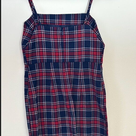 Forever 21 Women's Plaid Red and Blue Dress - Picture 3 of 4